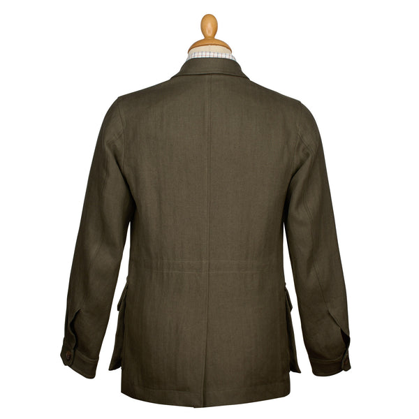 Olive Green Kemsing Linen Jacket