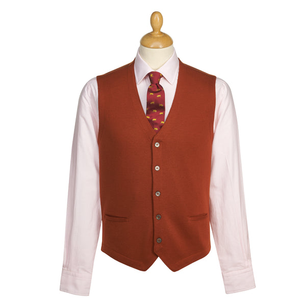 Burnt Orange Merino Waistcoat