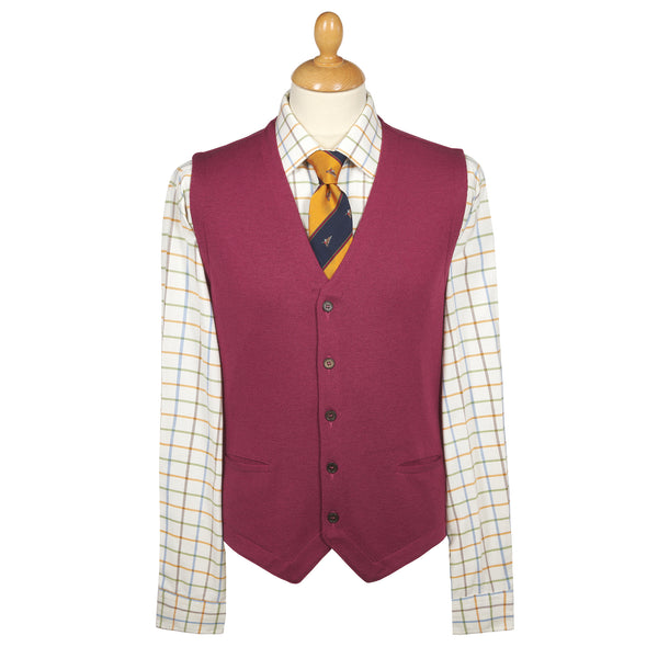 Cerise Pink Merino Waistcoat