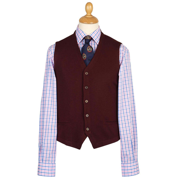 Burgundy Merino Waistcoat