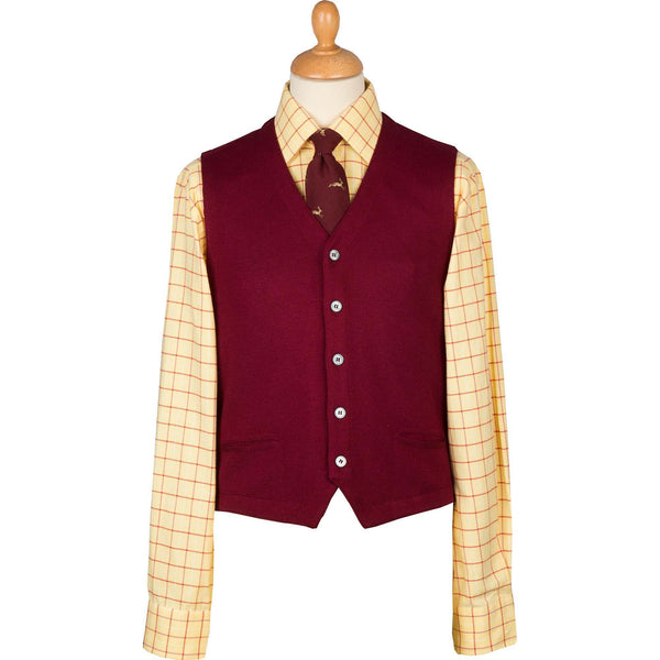 Wine Merino Waistcoat