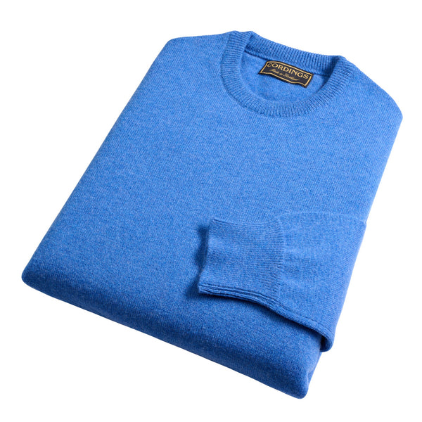 Aqua Blue Lambswool Crewneck Jumper