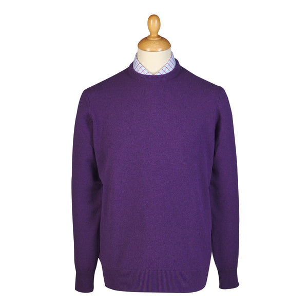 Deep Purple Lambswool Crewneck Jumper