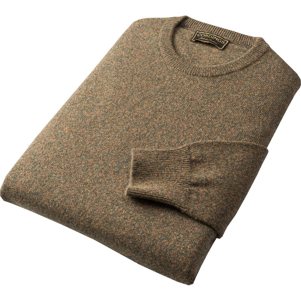 Green Marl Lambswool Crew Neck Jumper