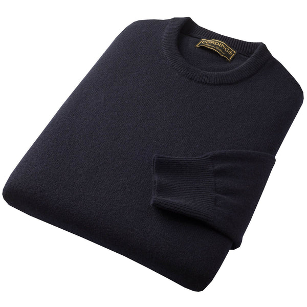 Navy Blue Lambswool Crewneck Jumper