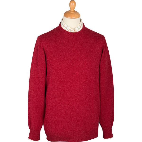 Berry Red Lambswool Crewneck Jumper