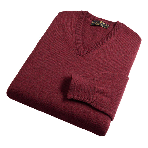 Russet Lambswool V-Neck Jumper