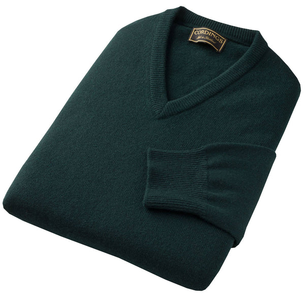 Tartan Green Lambswool V-Neck