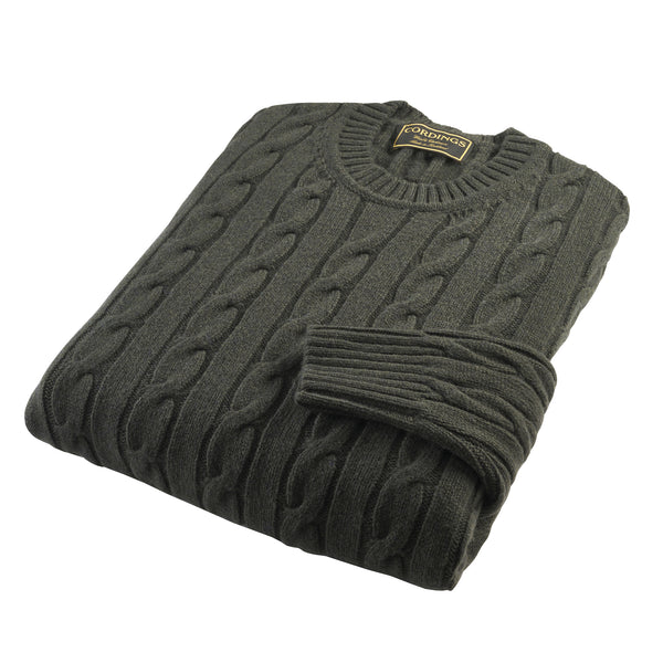 Loden Wool & Cashmere Cable Crew Neck