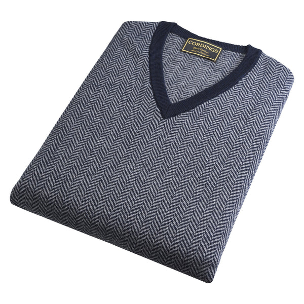 Navy Bertie Herringbone Vest