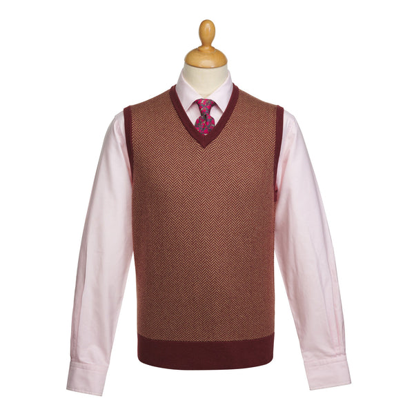Rust Bertie Herringbone Vest