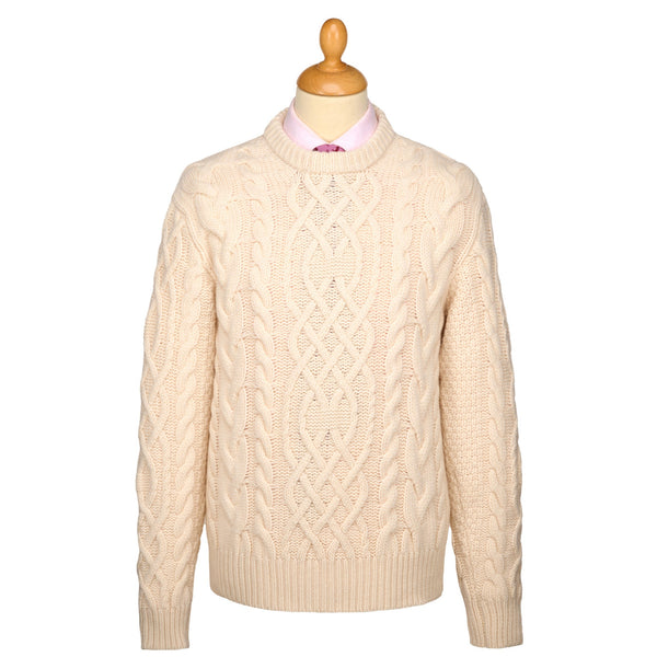 Cream Beacon Cable Crewneck