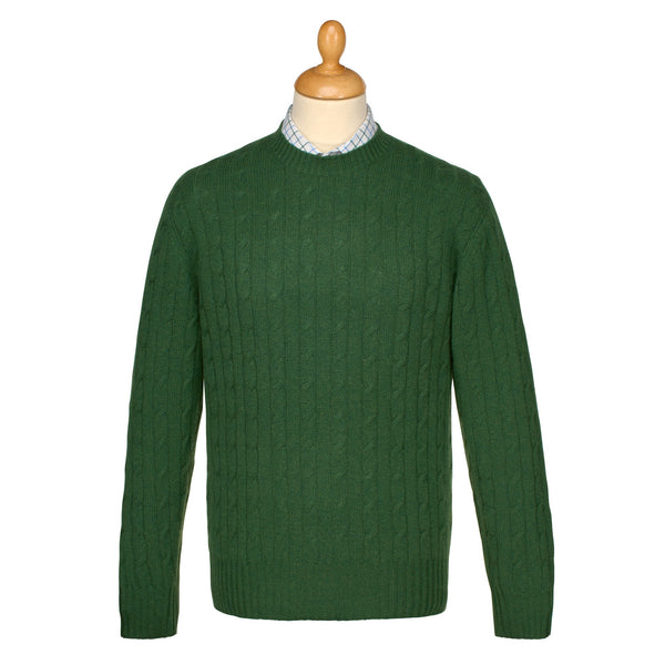 Cedar Cashmere Cable Crewneck