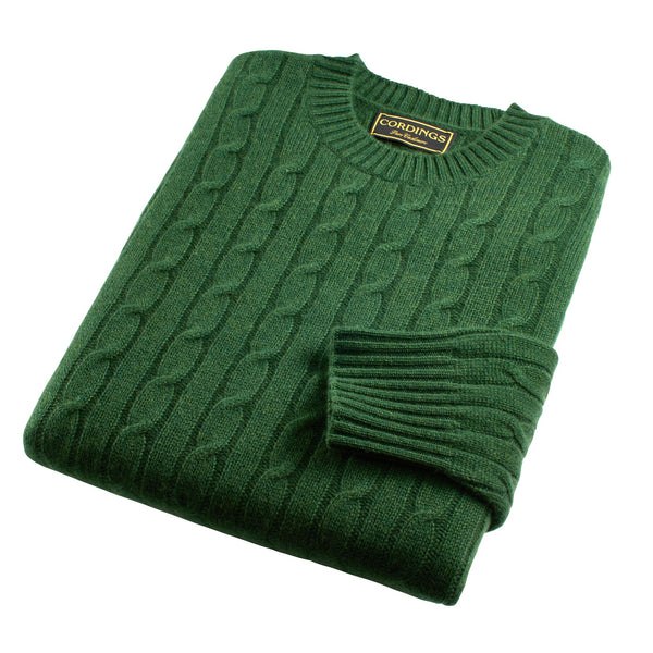 Cedar Cashmere Cable Crewneck