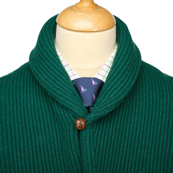 Tartan Green George Shawl Cardigan