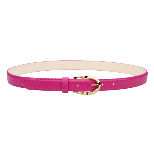 Classic Leather Pink Twist Belt