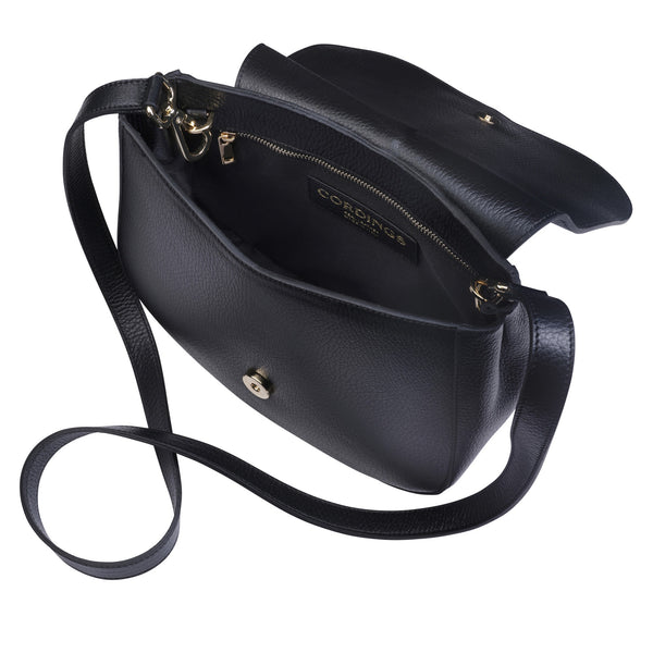 Black Leather Clutch Handbag