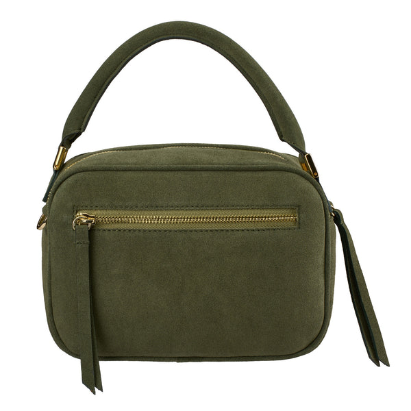 Green Suede Leather Clutch Bag