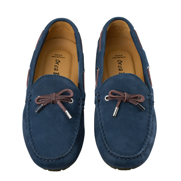 Blue Suede Deck Loafers