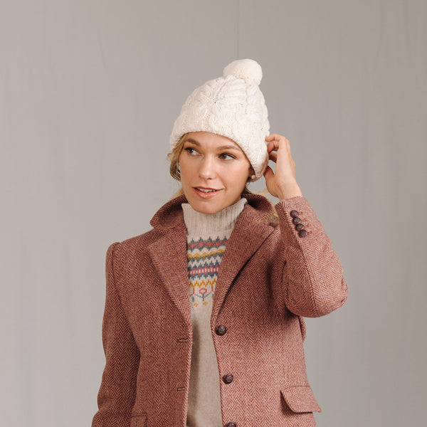 Cream Supersoft Merino Beanie Hat
