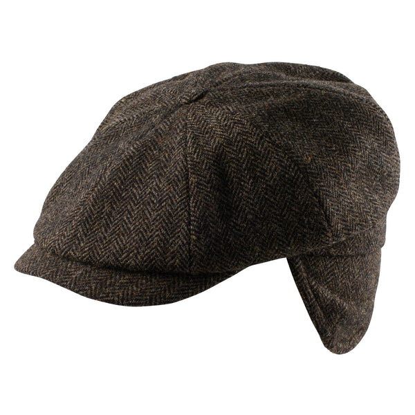 Brown Newsboy Herringbone Cap