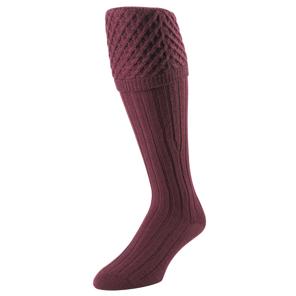 Burgundy Chelsea Merino Shooting Stocking