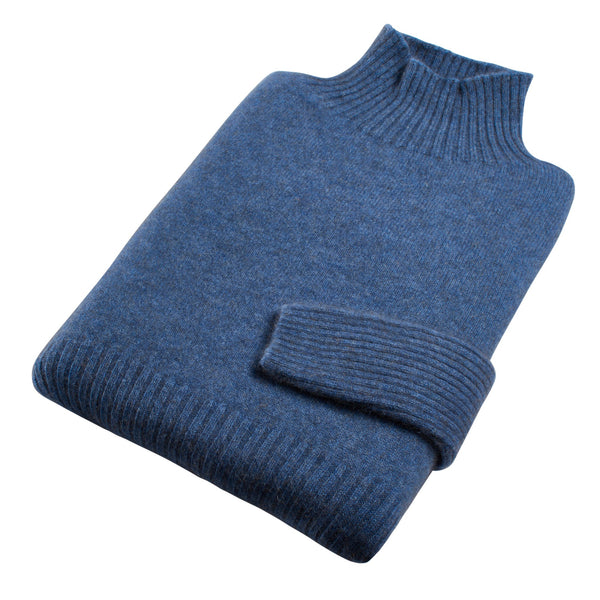 Pale Blue Possum Merino Turtle Neck
