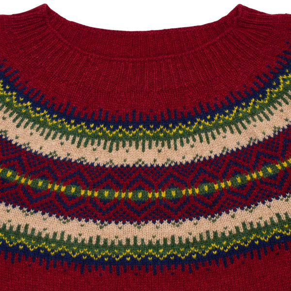 Burgundy Retro Geelong Fairisle Jumper
