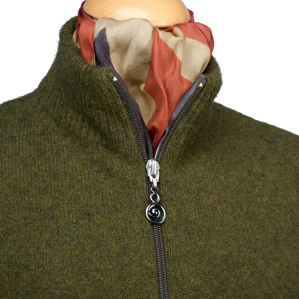 Moss Green Possum Zip Gilet