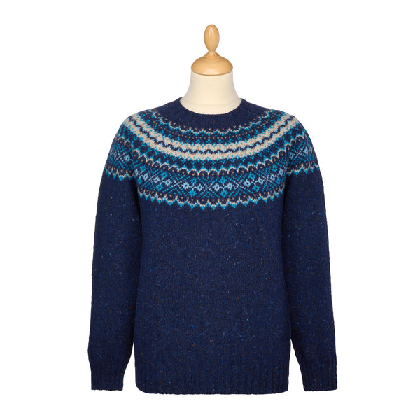 Navy Donegal Fairisle Jumper