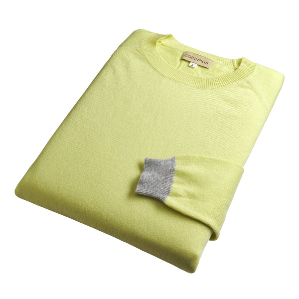 Soft Green Lambswool Cashmere Crew Neck Jumper