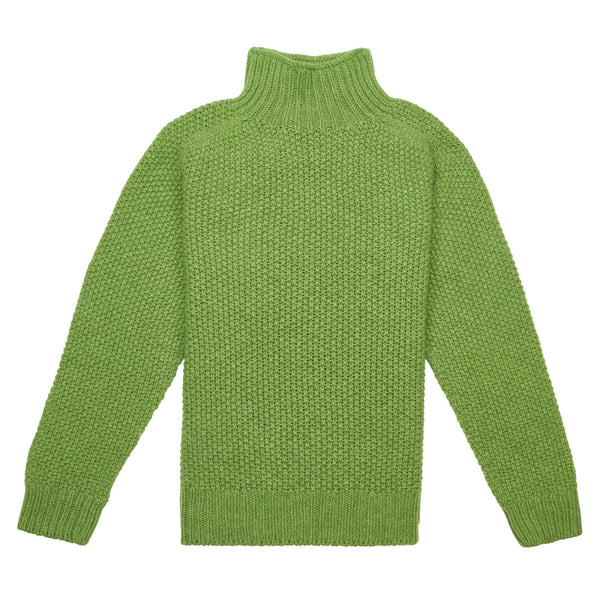 Green Moss Stitch Turtle Pullover
