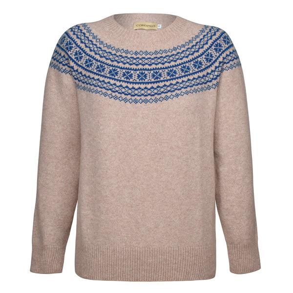 Blue Two Tone Fairisle Crew Neck