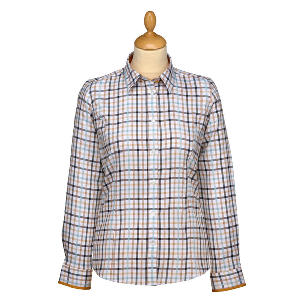 White and Yellow Tattersall Trim Shirt
