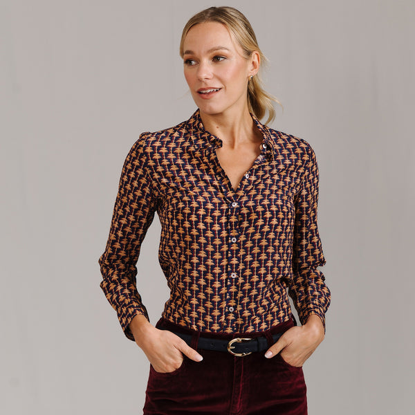 Apollo's Paradise Crepe de Chine Shirt made with Liberty fabric