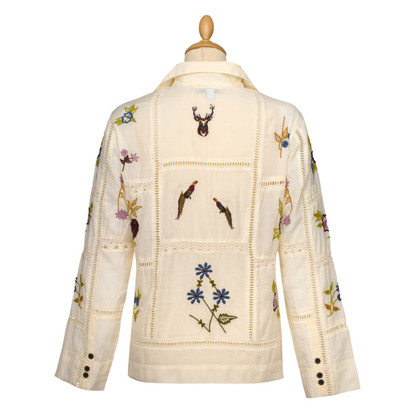 Embroidery Pheasants & Stag Blouse