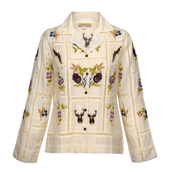 Embroidery Pheasants & Stag Blouse