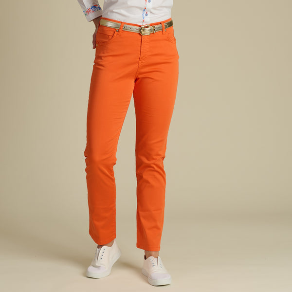 Orange Cotton Stretch Lily Jeans