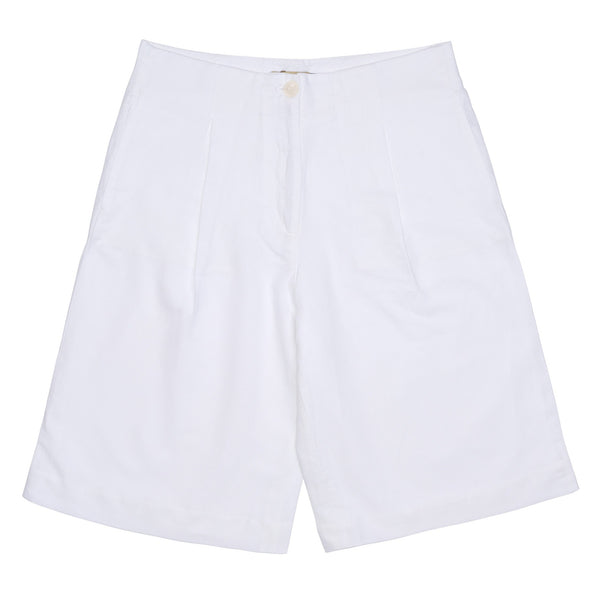 White Alexandra Linen Shorts