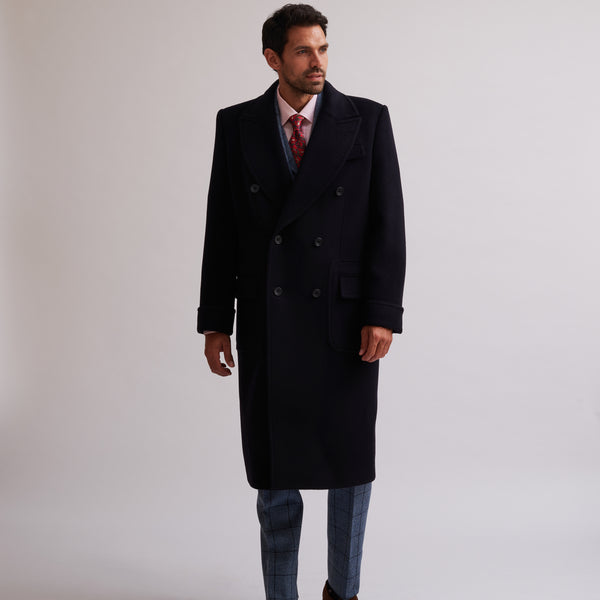 Navy Double Breasted Polo Coat