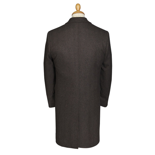 Brown Calder Herringbone Covert Coat