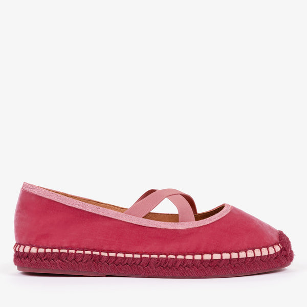 Penelope Chilvers Rose Pink Chico Velvet Espadrilles