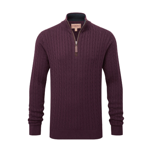 Schöffel Wine Calton Cable ¼ Zip Jumper