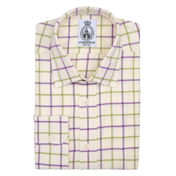 Green Purple Large Overcheck Tattersall Shirt