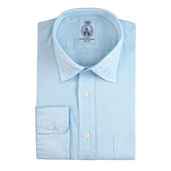 Ice Blue Vintage Linen Shirt