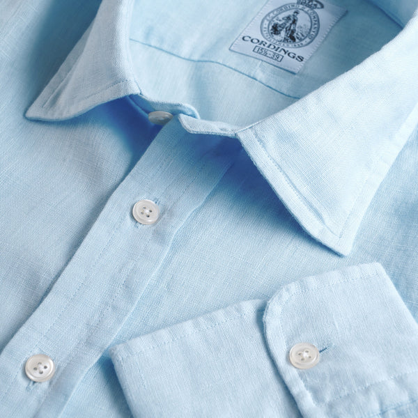 Ice Blue Vintage Linen Shirt