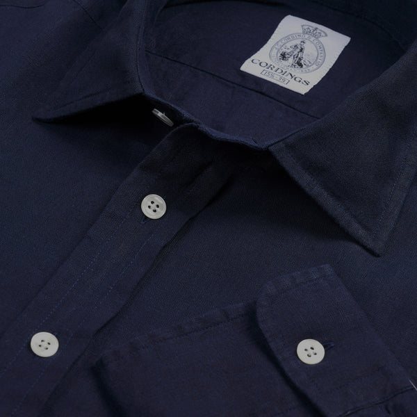 Navy Vintage Linen Shirt