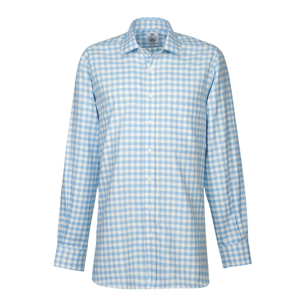 Blue Gingham Brushed Shirt