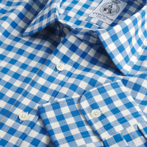 Cobalt Gingham Brushed Shirt