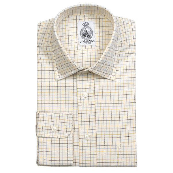 Blue Brown Fine Tattersall Shirt